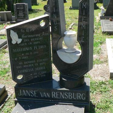 RENSBURG Marthinus Petrus, Janse van 1916-1993 &amp; Cornelia Maria 1918-1991
