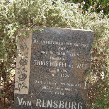 RENSBURG Christoffel De Wet, van 1955-1975