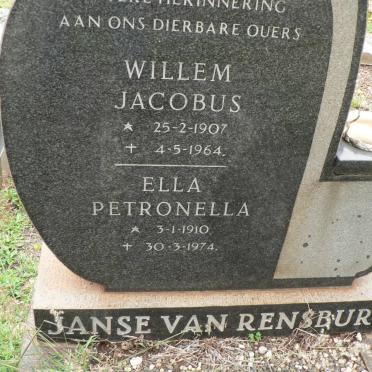 RENSBURG Willem Jacobus, Janse van 1907-1964 &amp; Ella Petronella 1910-1974