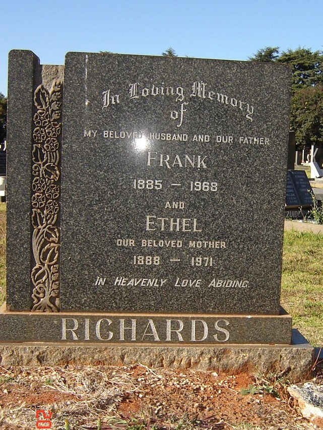 RICHARDS Frank 1885-1968 &amp; Ethel 1888-1971
