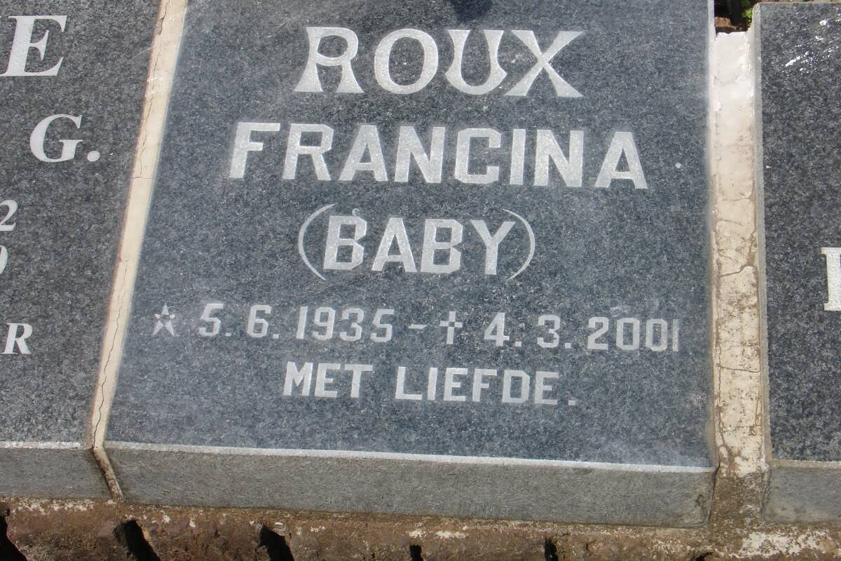 ROUX Francina 1935-2001