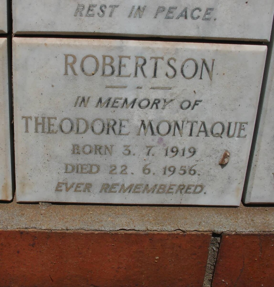 ROBERTSON Theodore Montaque 1919-1956
