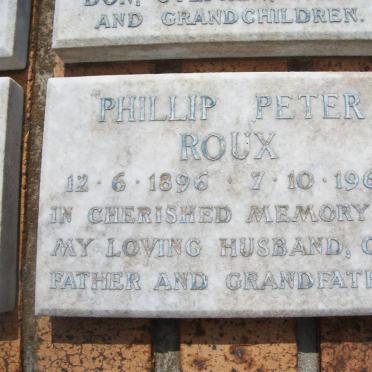 ROUX Phillip Peter 1896-1969