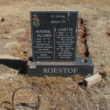 ROESTOF Hendrik Jacobus 1939-2006 &amp; Lynette 1958-2007