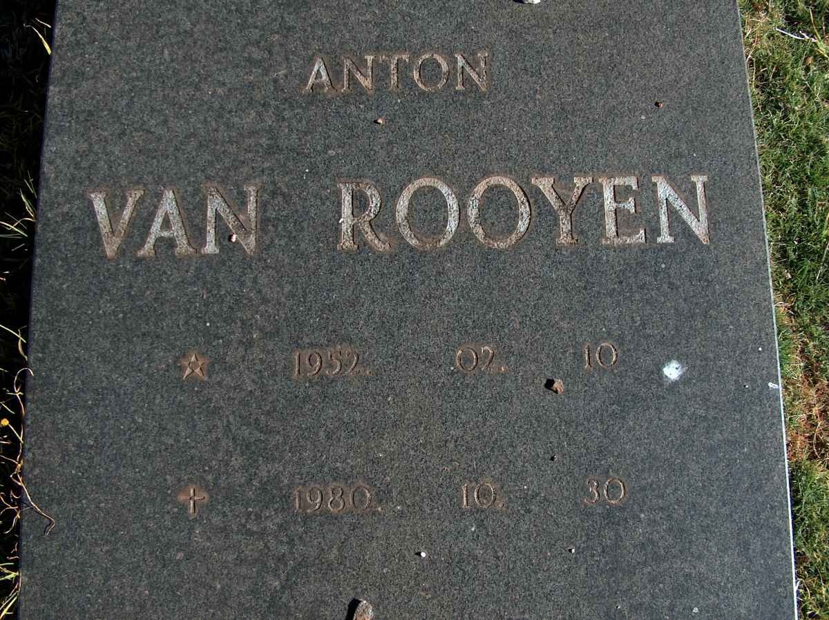 ROOYEN Anton, van 1952-1980