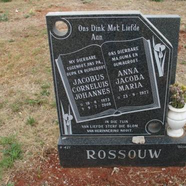 ROSSOUW Jacobus Corneluis Johannes 1923-2008 &amp; Anna Jacoba Maria 1927-