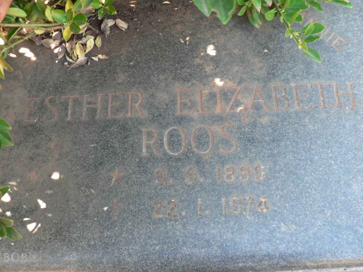 ROOS Esther Elizabeth 1899-1974