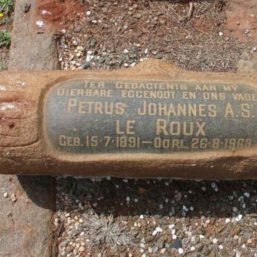 ROUX Petrus Johannes A.S., Le 1891-1963