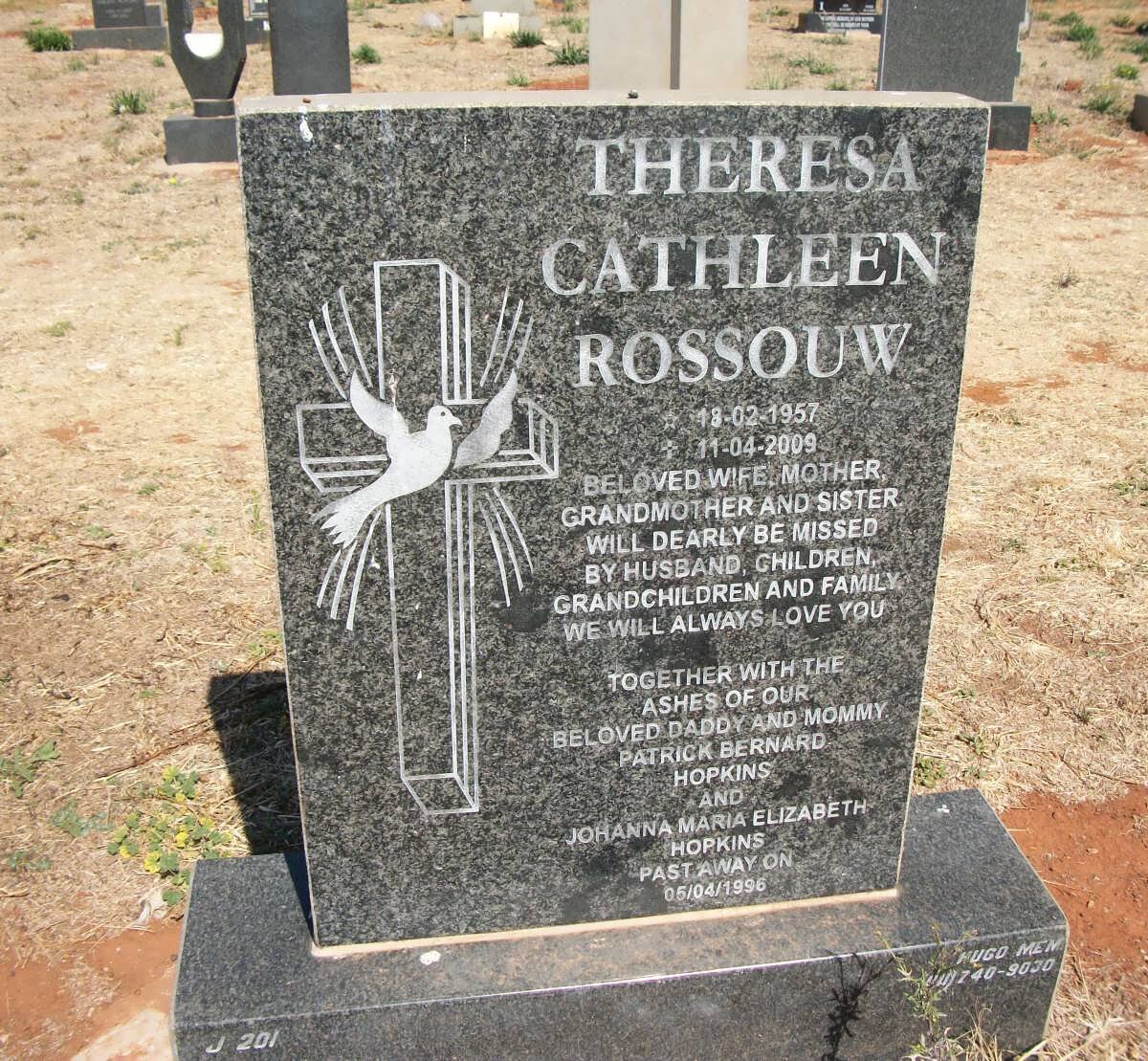 ROSSOUW Theresa Cathleen 1957-2009