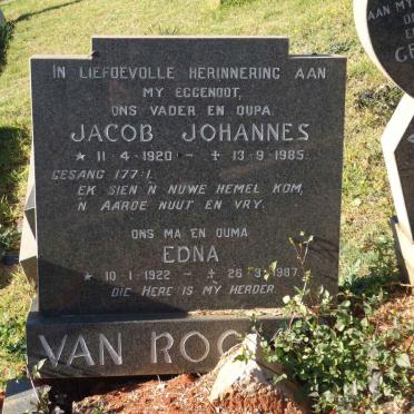 ROOYEN Jacob Johannes, van 1920-1985 &amp; Edna 1922-1987