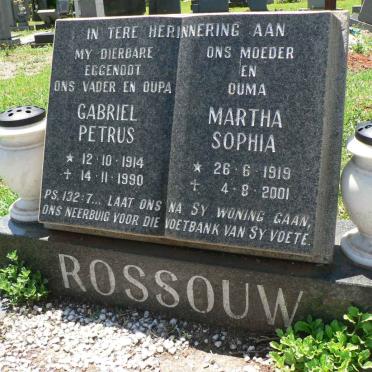 ROSSOUW Gabriel Petrus 1914-1990 &amp; Martha Sophia 1919-2001