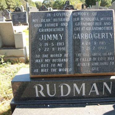 RUDMAN Jimmy 1913-1991 &amp; Garbo 1915-1993