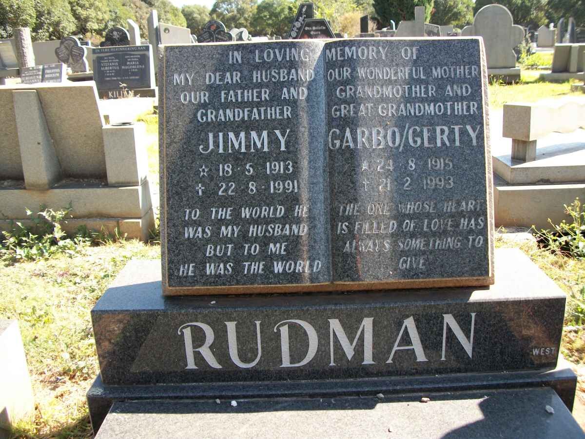 RUDMAN Jimmy 1913-1991 &amp; Garbo 1915-1993