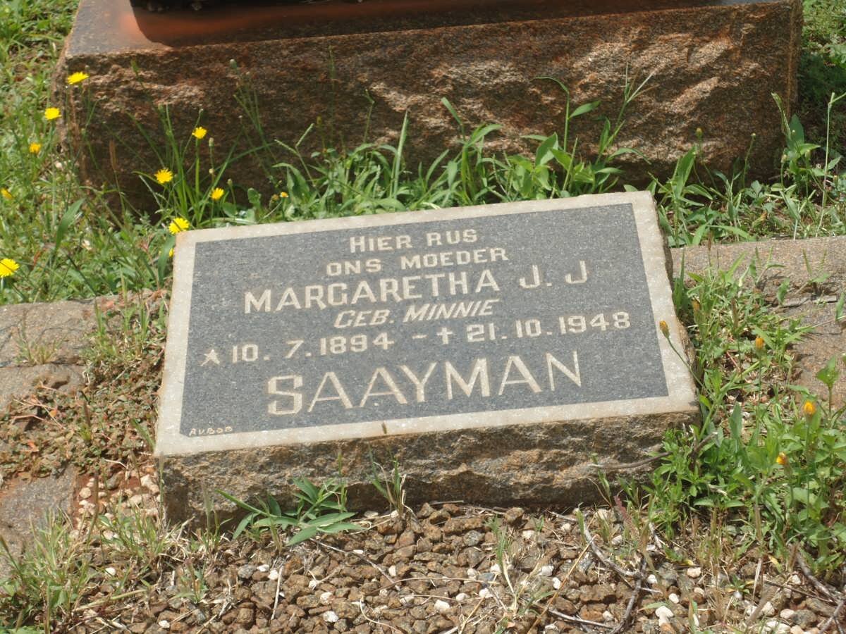 SAAYMAN Margaretha J.J. nee MINNIE 1894-1948