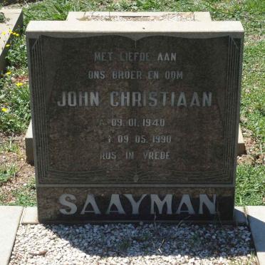 SAAYMAN John Christiaan 1940-1990