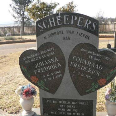 SCHEEPERS Coenraad Frederick 1950- &amp; Johanna Fredrika 1946-1996