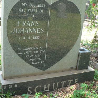 SCHUTTE Frans Johannes -1992