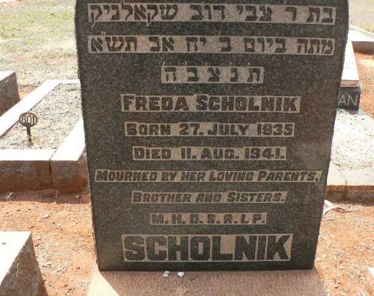 SCHOLNIK Freda 1935-1941
