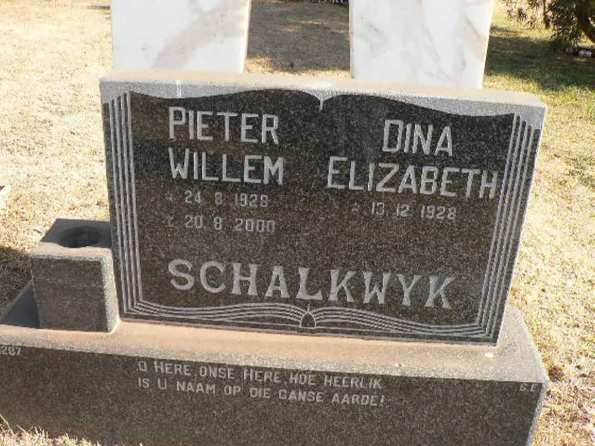 SCHALKWYK Pieter Willem 1928-2000 &amp; Dina Elizabeth 1928-