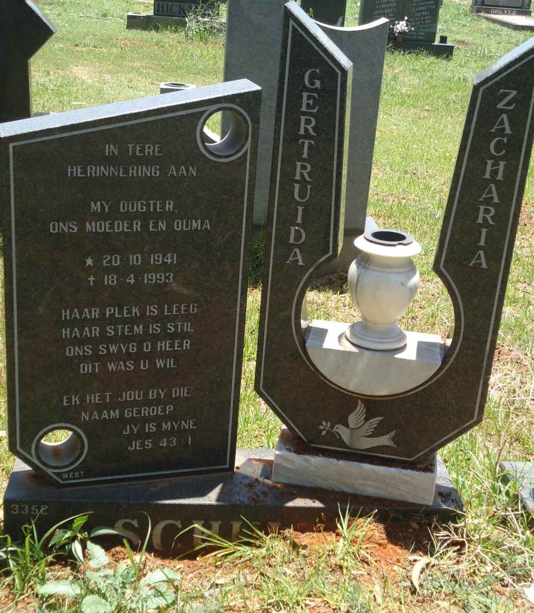 SCHUTTE Gertruida Zacharia 1941-1993