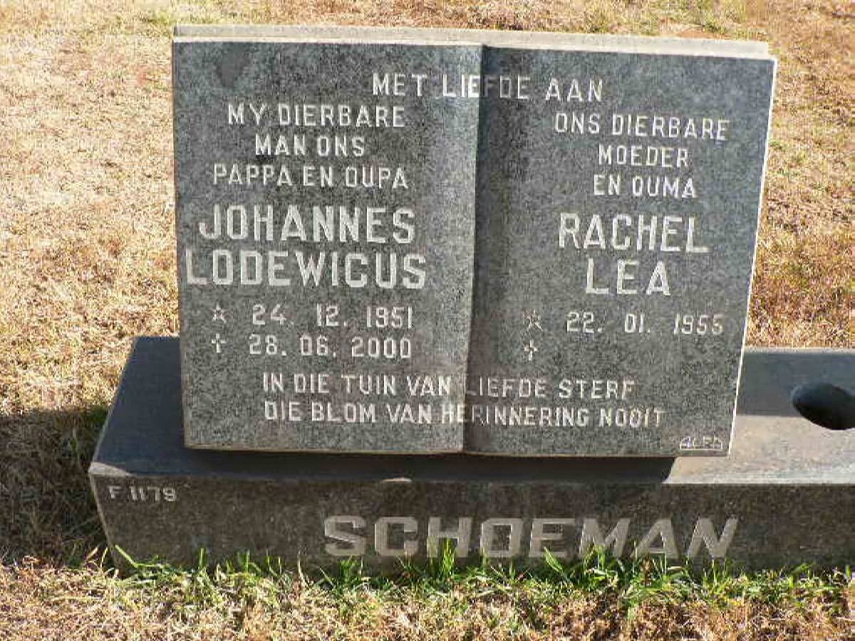 SCHOEMAN Johannes Lodewicus 1951-2000 &amp; Rachel Lea 1955-