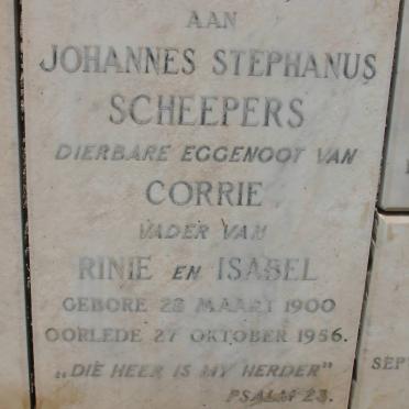 SCHEEPERS Johannes Stephanus 1900-1956