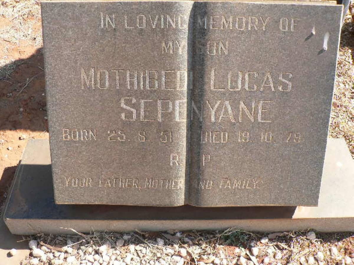 SEPENYANE Mothibedi Lucas 1951-1979