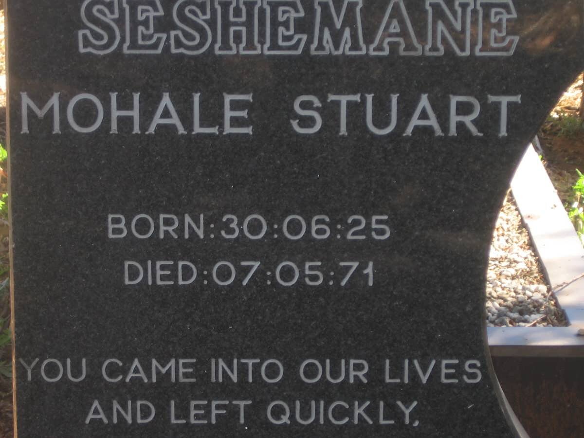 SESHEMANE Mohale Stuart 1925-1971