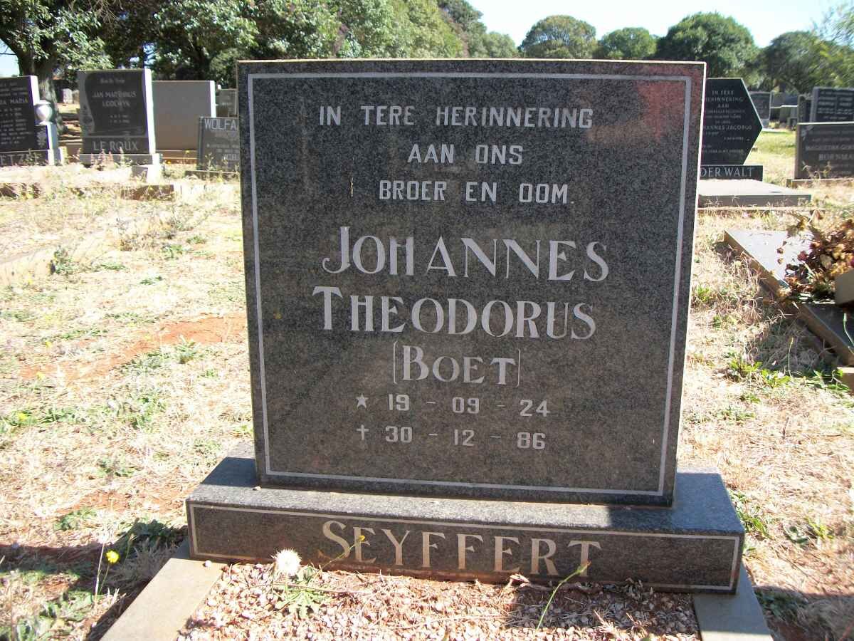 SEYFFERT Johannes Theodorus 1924-1986