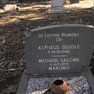 SEGOLE Alpheus -1940 :: MARUMO Moshidi Salome -1975 