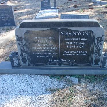 SIBANYONI Alfred 1918-1975 &amp; Christinah 1921-1997