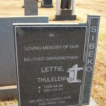 SIBEKO Lettie Thuleleni 1928-2001