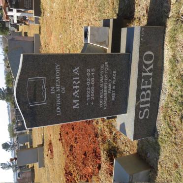 SIBEKO Maria 1922-2000