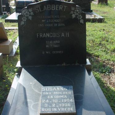 SLABBERT Francois A.H. 1893-1967 &amp; Susanna 1904-1996