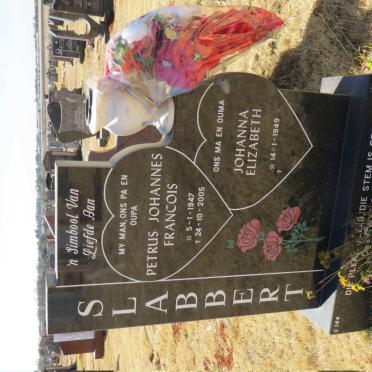 SLABBERT Petrus Johannes Francois 1947-2005 &amp; Johanna Elizabeth 1949-