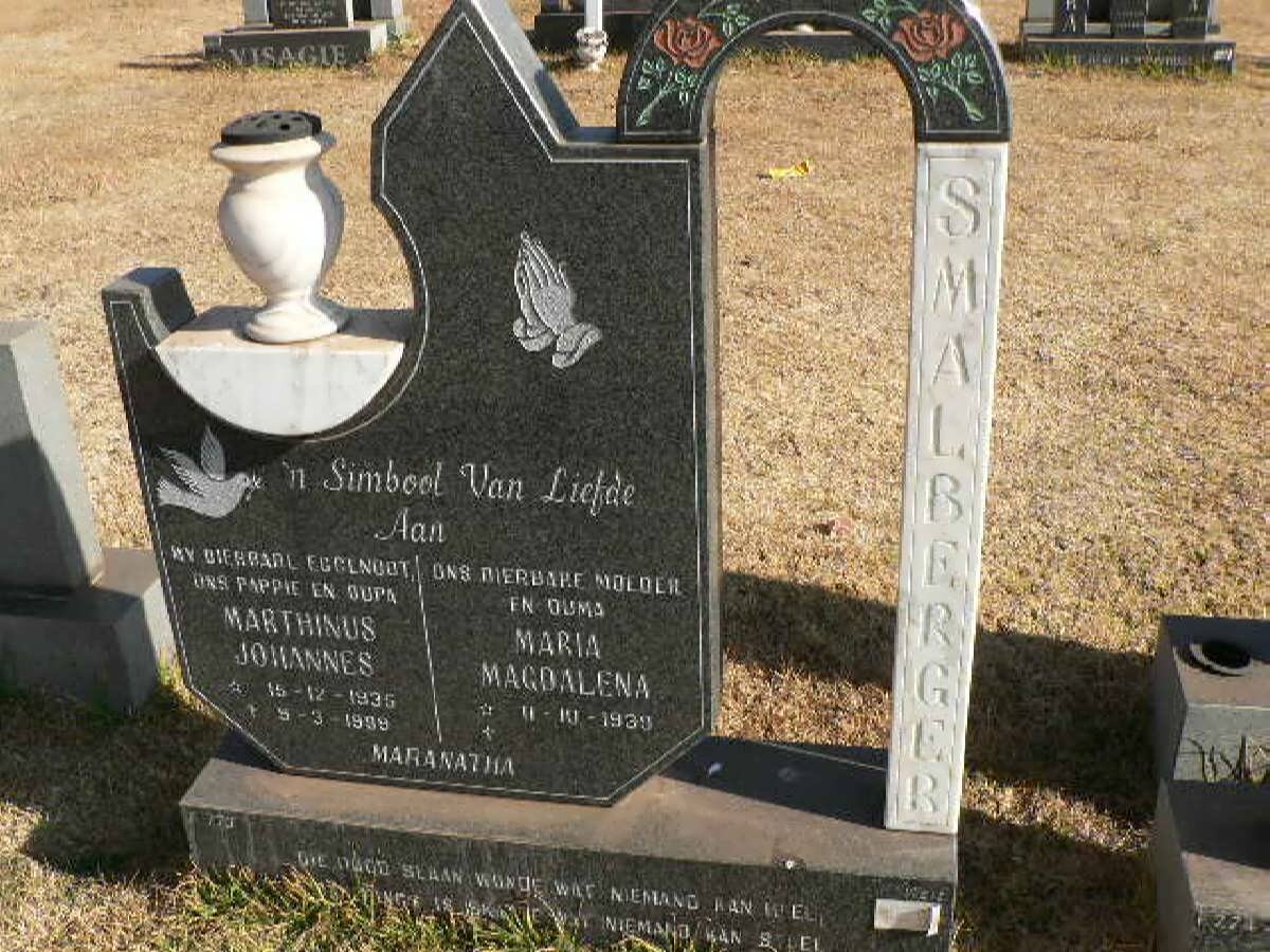 SMALBERGER Marthinus Johannes 1935-1999 &amp; Maria Magdalena 1939-