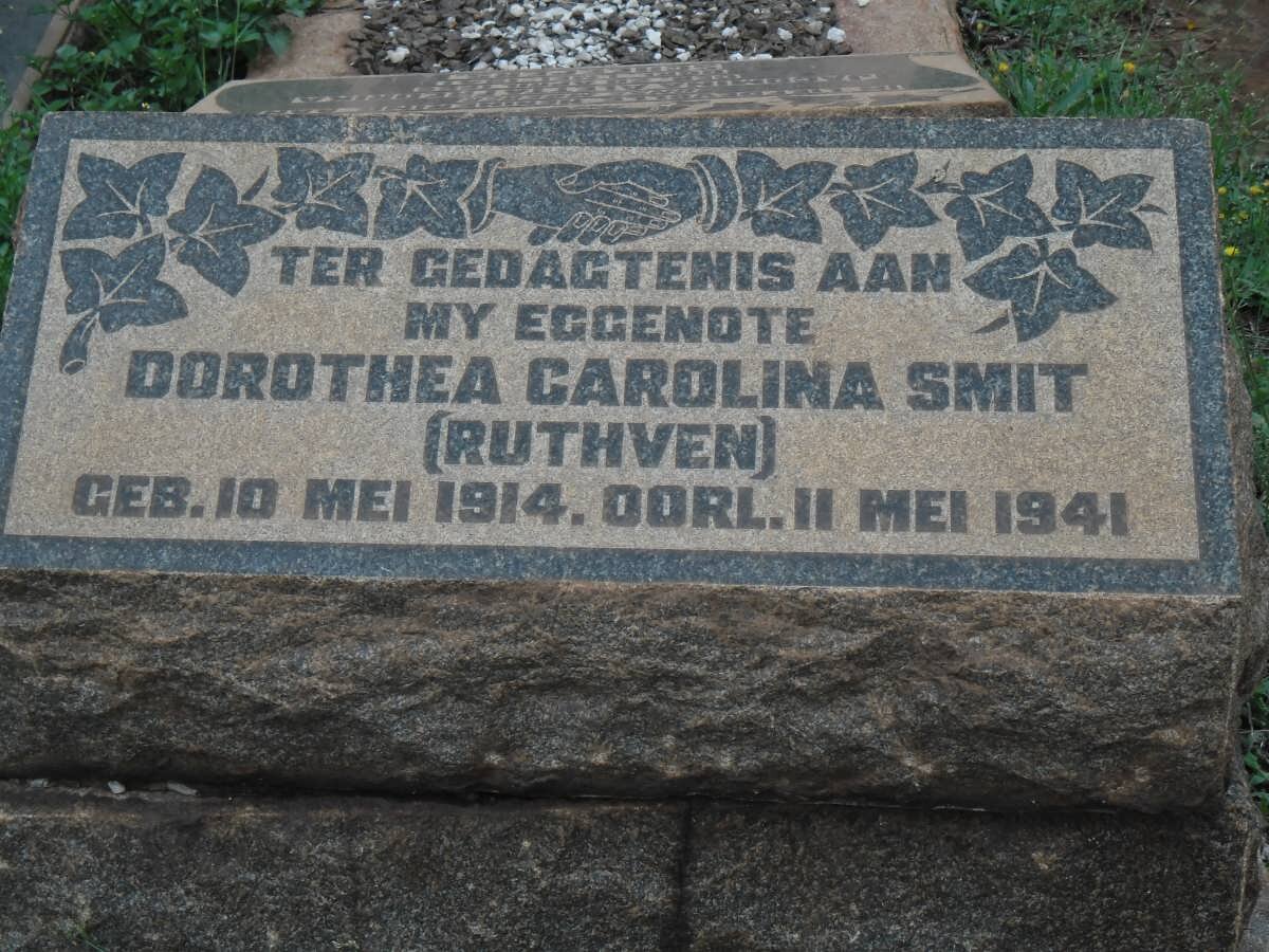 SMIT Dorothea Carolina nee RUTHVEN 1914-1941