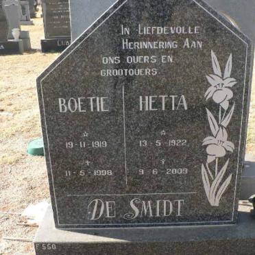 SMIDT Boetie, de 1919-1998 &amp; Hetta 1922-2009