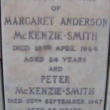 SMITH Peter, McKenzie -1967 :: McKENZIE-SMITH Margaret Anderson -1964