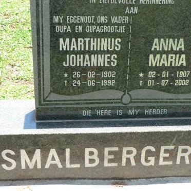 SMALBERGER Marthinus Johannes 1902-1992 &amp; Anna Maria 1907-2002