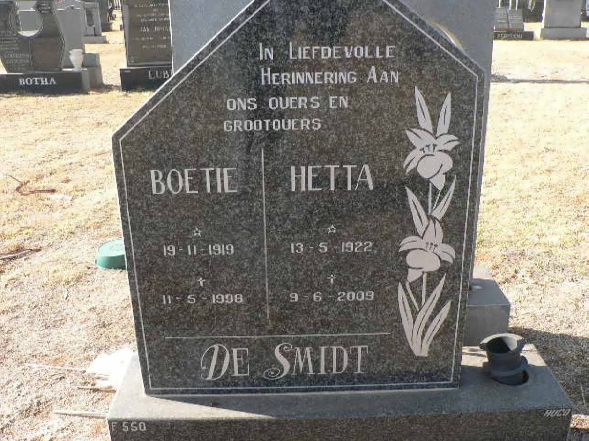 SMIDT Boetie, de 1919-1998 &amp; Hetta 1922-2009