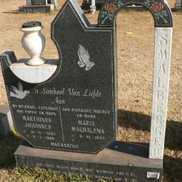 SMALBERGER Marthinus Johannes 1935-1999 &amp; Maria Magdalena 1939-