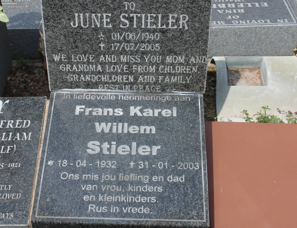 STIELER Frans Karel Willem 1932-2003 &amp; June 1940-2005