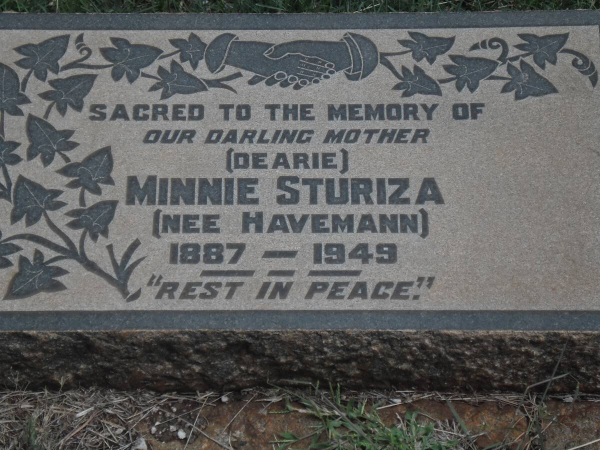 STURIZA Minnie nee HAVEMANN 1887-1949