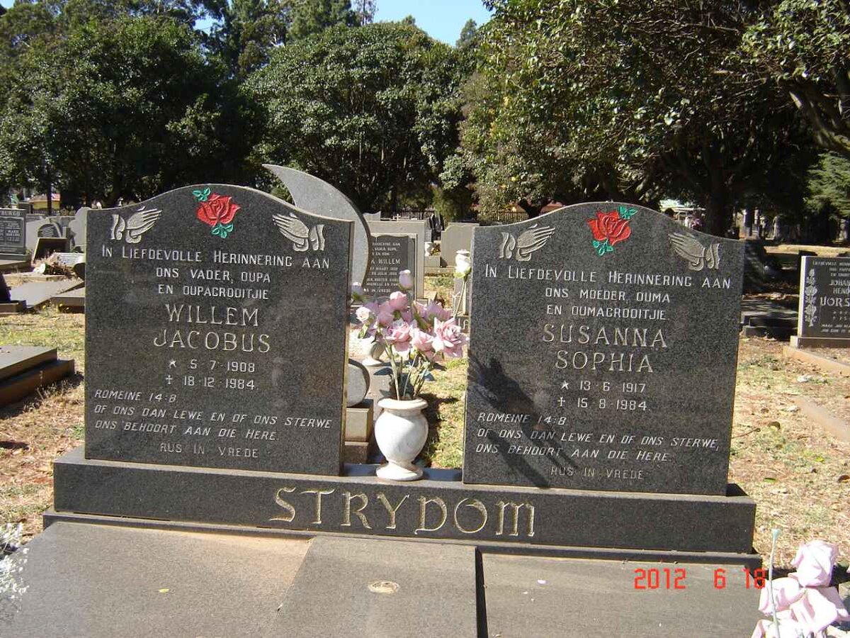 STRYDOM Willem Jacobus 1908-1984 &amp; Susanna Sophia 1917-1984