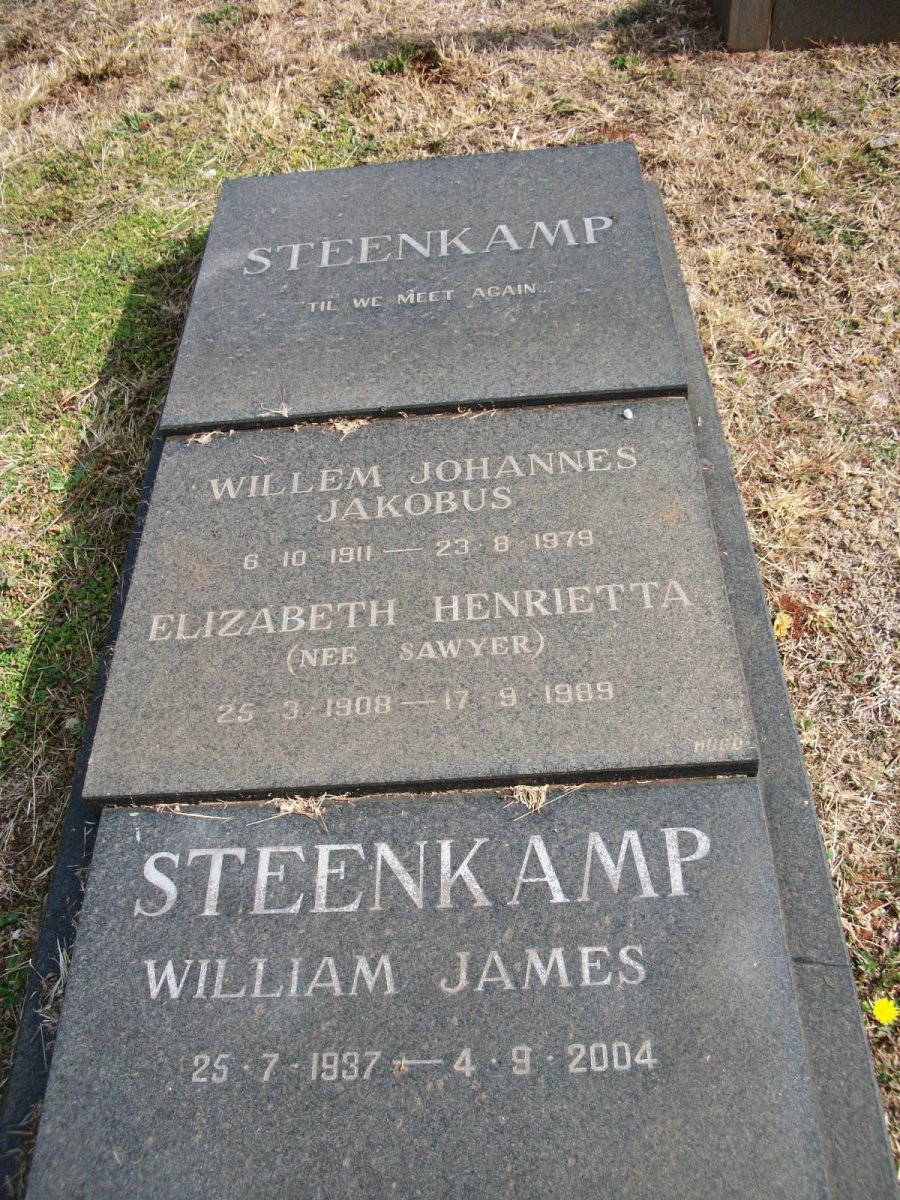 STEENKAMP Willem Johannes Jakobus 1911-1979 &amp; Elizabeth Henrietta SAWYER 1908-1989 :: STEENKAMP William James 1937-2004