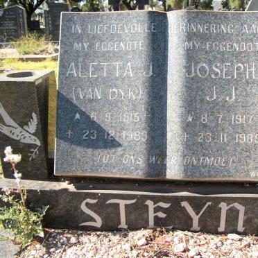 STEYN Joseph J.J. 1917-1985 &amp; Aletta J. VAN DYK 1915-1983