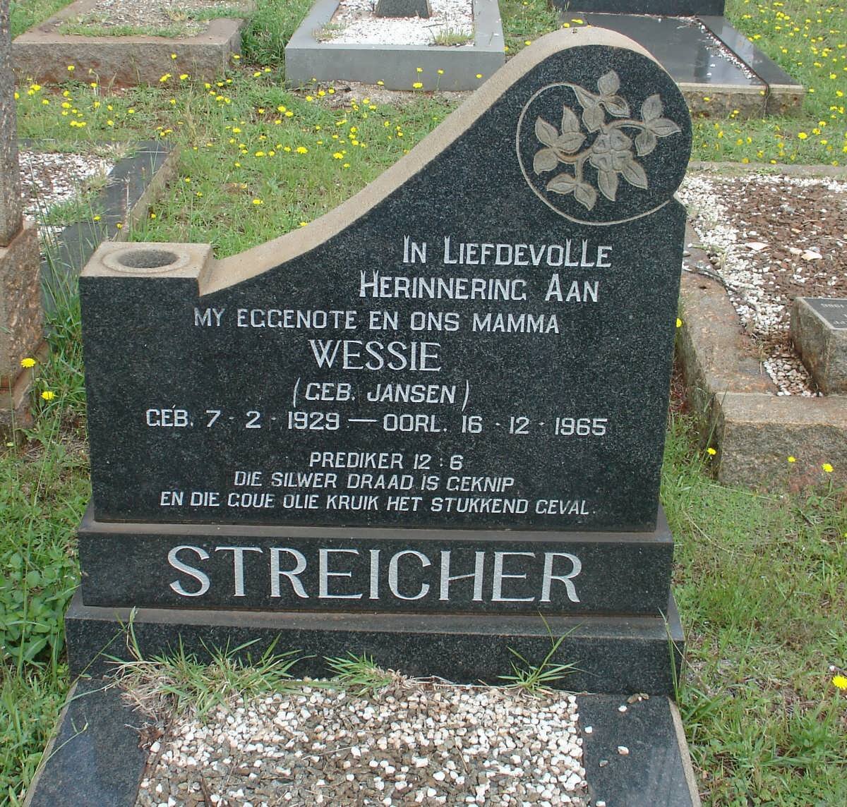 STREICHER Wessie nee JANSEN 1929-1965