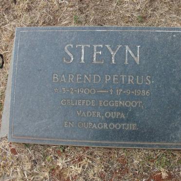 STEYN Barend Petrus 1900-1986