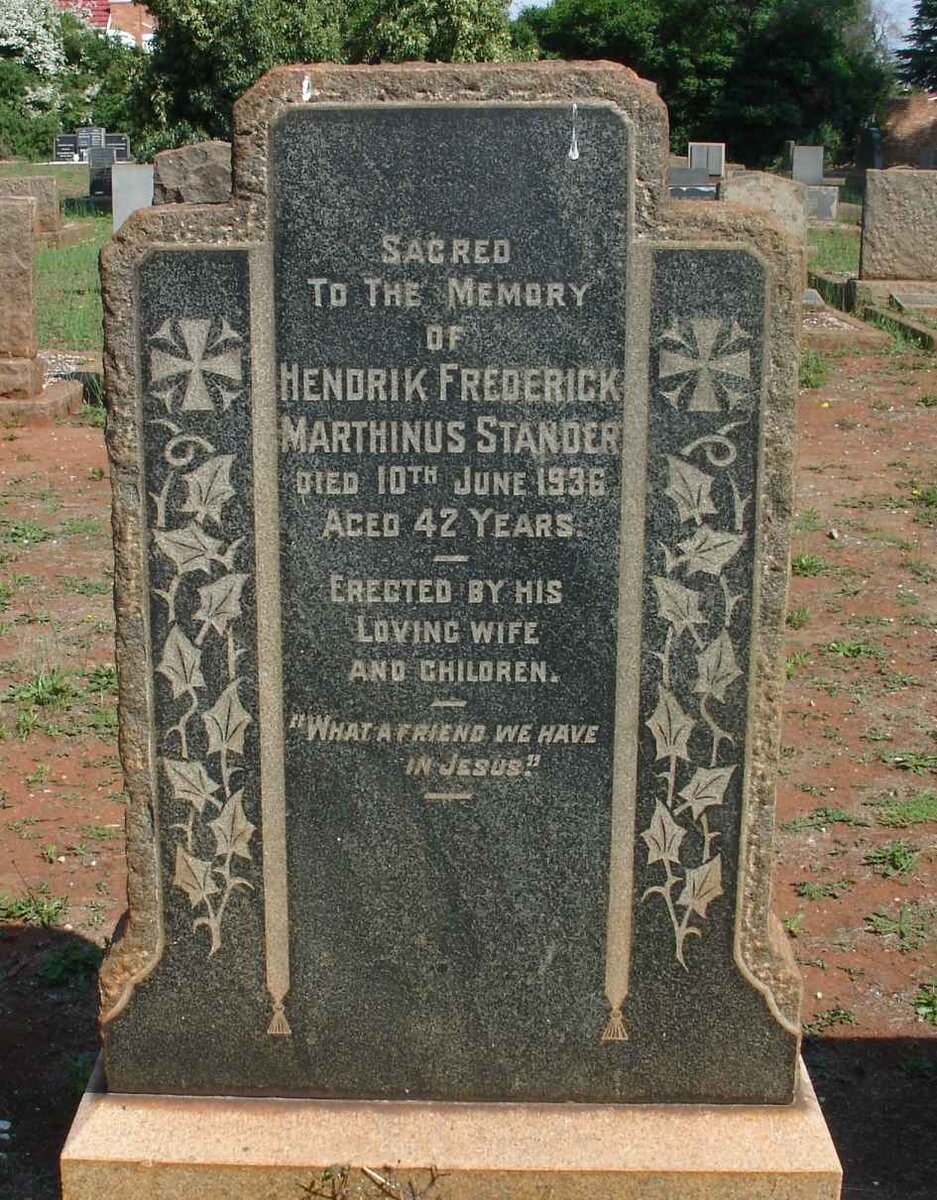 STANDER Hendrik Frederick Marthinus -1936